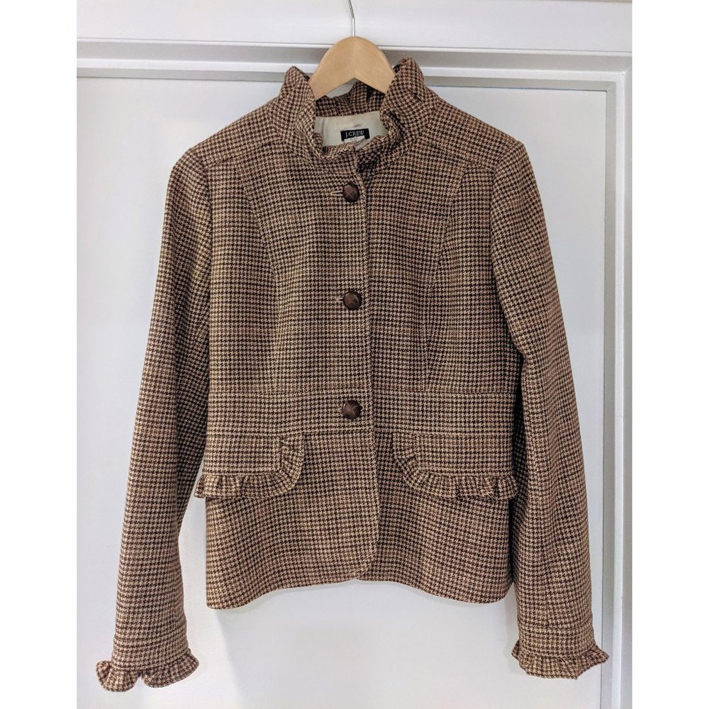 J Crew Wool Houndstooth Jacket, size 8